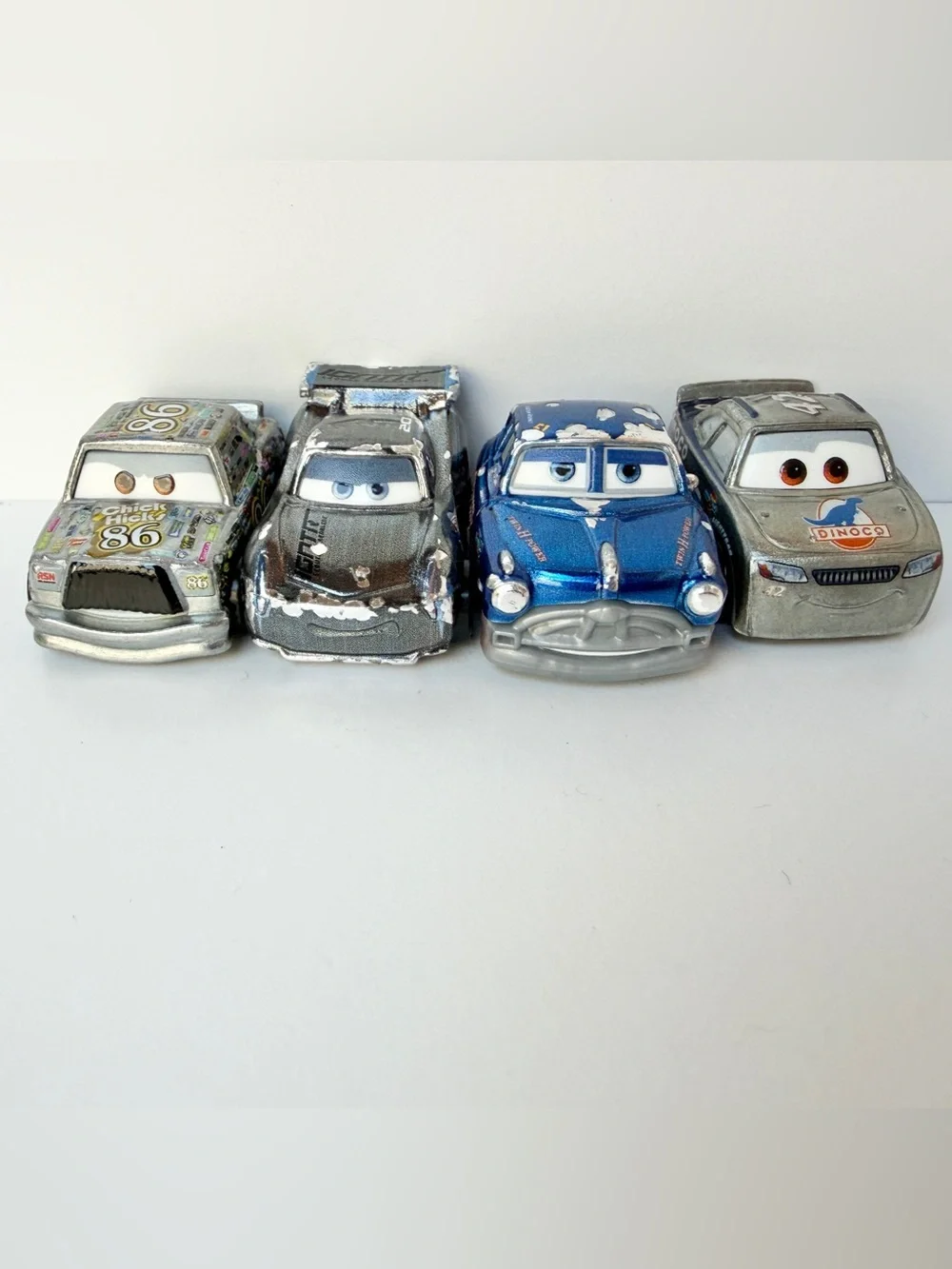 Cars Mini Racers Shiny Metallic Lot 4 Disney Pixar Doc Chick Hicks Jackson Storm
